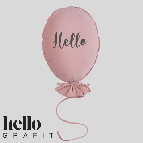 Dekoracyjny balon z miękkiego velvetu - 40 x 50 cm - pudrowy róż