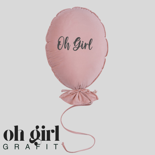 Dekoracyjny balon z miękkiego velvetu - 40 x 50 cm - pudrowy róż