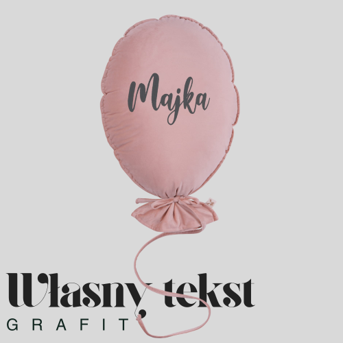 Dekoracyjny balon z miękkiego velvetu - 40 x 50 cm - pudrowy róż