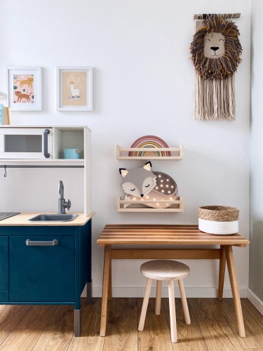 Lampka nocna do dziecięcego pokoju Szary Lisek