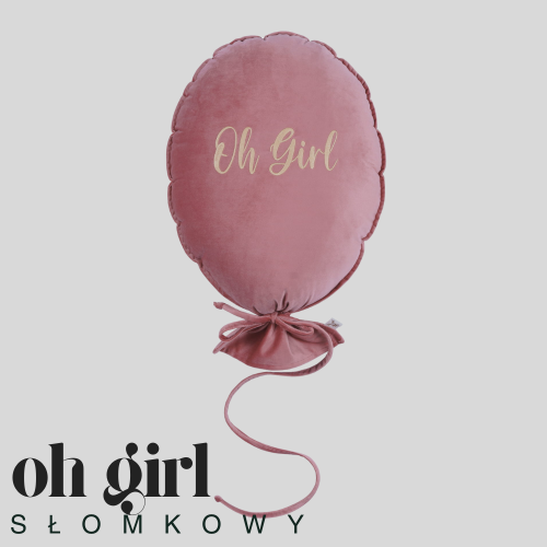 Dekoracyjny balon z miękkiego velvetu - 40 x 50 cm - ciemny róż