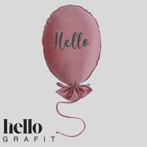 Dekoracyjny balon z miękkiego velvetu - 40 x 50 cm - ciemny róż