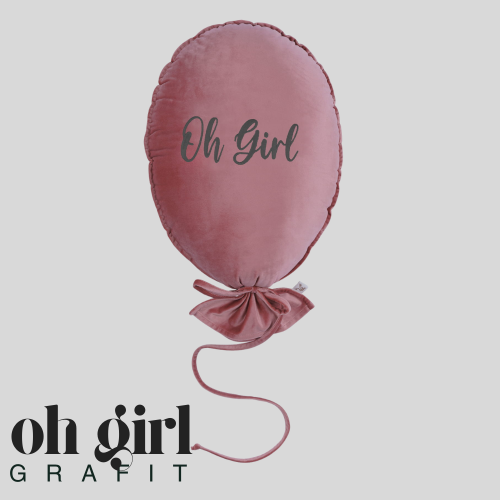 Dekoracyjny balon z miękkiego velvetu - 40 x 50 cm - ciemny róż