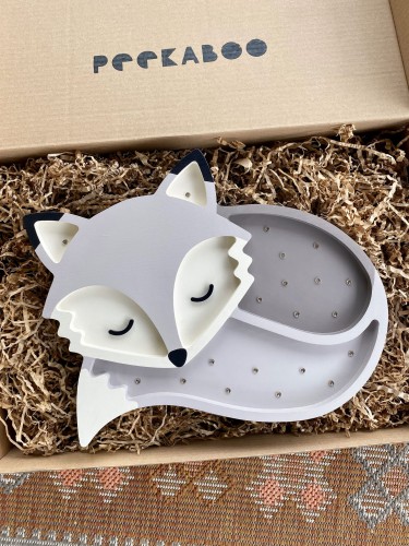 Lampka nocna do dziecięcego pokoju Szary Lisek