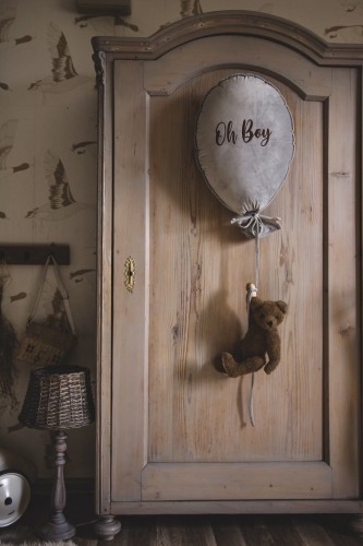 Dekoracyjny duży balon dla dziecka - 40 x 50 cm - szary