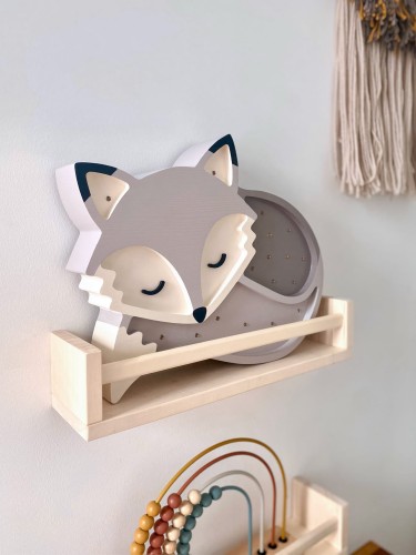 Lampka nocna do dziecięcego pokoju Szary Lisek