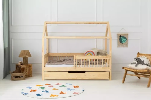 Łóżko domek Montessori Mila MBW z barierką