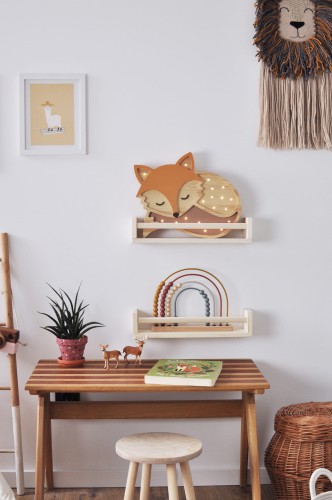 Lampka nocna do pokoju dziecka Drewniany Lisek