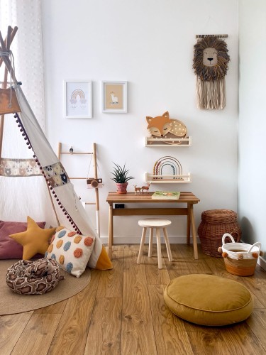 Lampka nocna do pokoju dziecka Drewniany Lisek