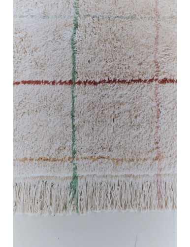 Dywan do prania w pralce 90 x 130 cm - beżowy w kolorowe linie