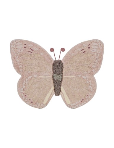 Bawełniany dywan do prania w pralce „Motylek” 120x90 cm - różowy