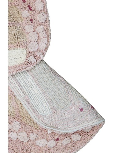 Bawełniany dywan do prania w pralce „Motylek” 120x90 cm - różowy