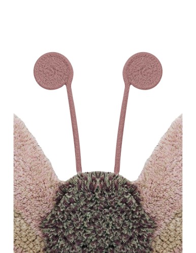 Bawełniany dywan do prania w pralce „Motylek” 120x90 cm - różowy