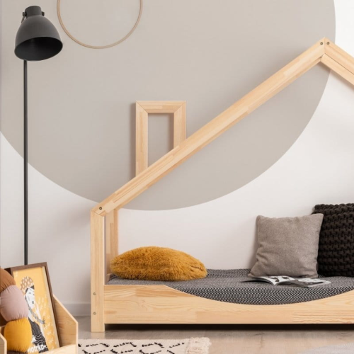 Łóżko domek Luna E naturalne drewno