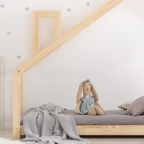 Łóżko dziecięce domek drewniane z kominem - Mila DMS