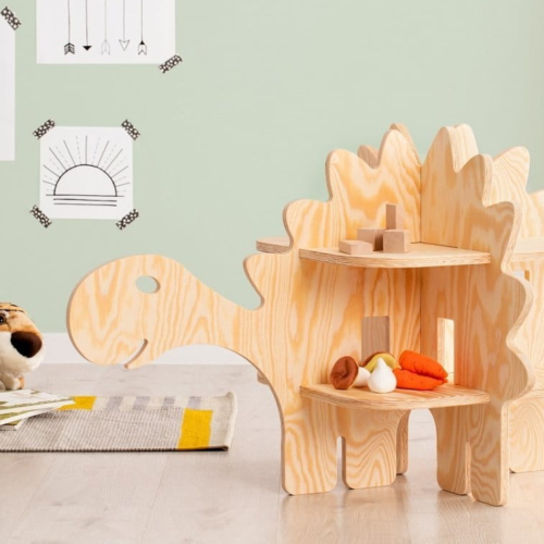 Drewniany regał / półka montessori Dinozaur STEGOZAUR