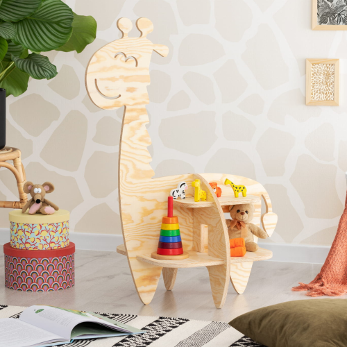 Drewniany regał / półka do dziecięcego pokoju Żyrafa