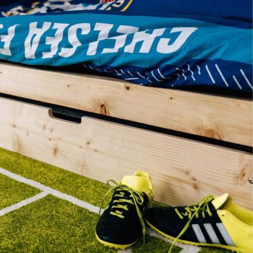 Solidne łóżko dziecięce w kształcie bramki z drugim spaniem