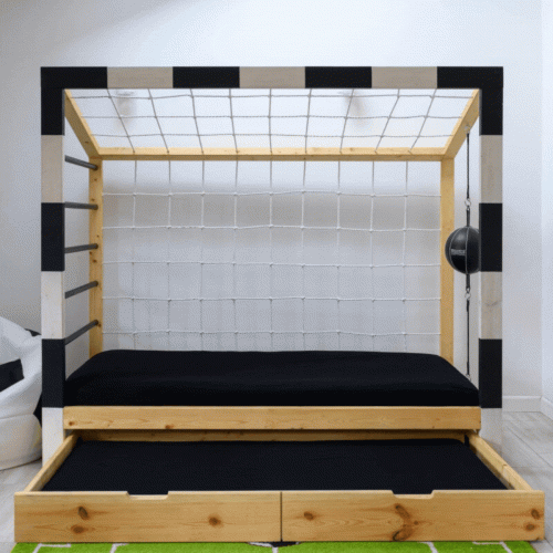 Dziecięce łóżko drewniane - Bramka do piłki nożnej 190 x90 cm lub 200 x 90 cm