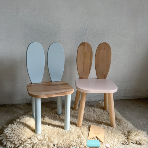 Drewniane krzesełko dziecięce w kształcie królika