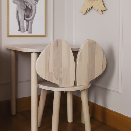 Drewniany zestaw stolik 50 x 50 cm z krzesełkiem Myszka