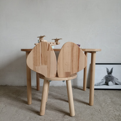 Zestaw dziecięcy drewniany stolik 50 x 70 cm z krzesełkiem Myszka