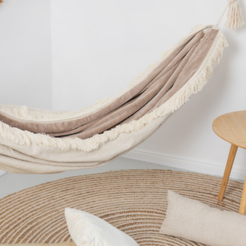 Bawełniany Hamak Dziecięcy z frędzlami - Piórkowe Marzenie