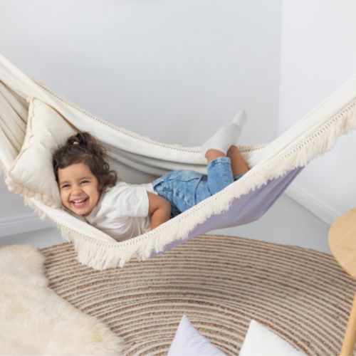 Bawełniany Hamak Dziecięcy Fioletowy - Księżycowy Sen