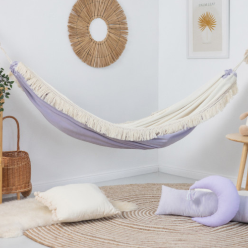 Bawełniany Hamak Dziecięcy Liliowy - Księżycowy Sen