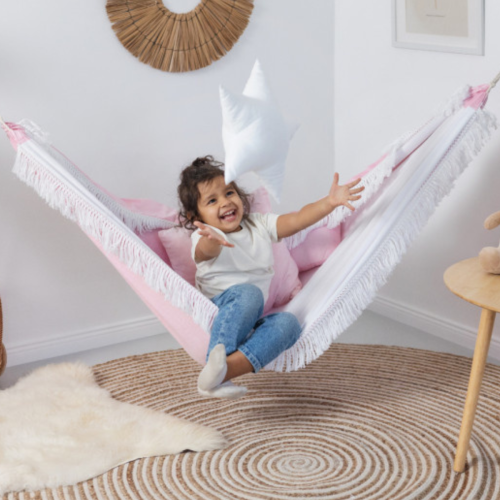 Bawełniany Hamak Dziecięcy Różowy - Różany Sen