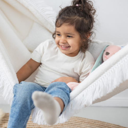 Bawełniany Hamak Dziecięcy dla Dziewczynki - Śnieżny Puch