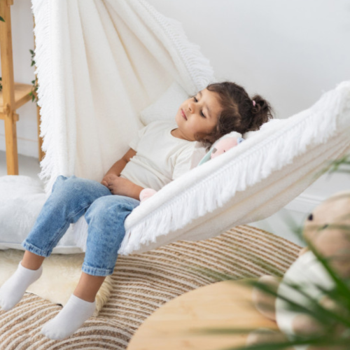 Bawełniany Hamak Dziecięcy Boho - Śnieżny Puch
