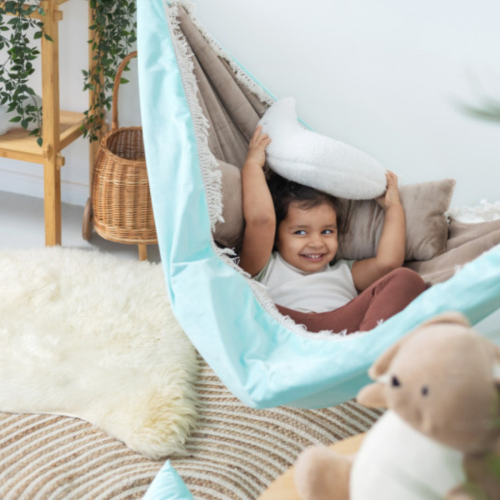 Bawełniany Hamak Dziecięcy Niebieski - Błękitna Chmurka