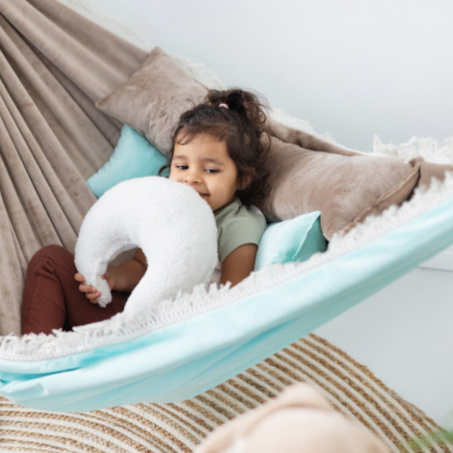 Bawełniany Hamak Dziecięcy dla Dziewczynki - Błękitna Chmurka