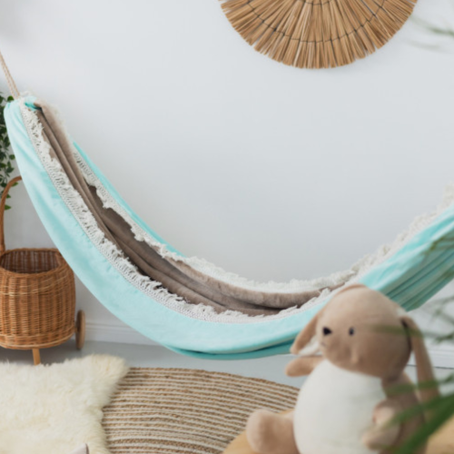Bawełniany Hamak Dziecięcy Montessori - Błękitna Chmurka