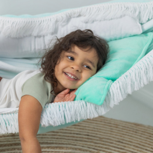 Bawełniany Hamak Dziecięcy Montessori - Błękitna Laguna