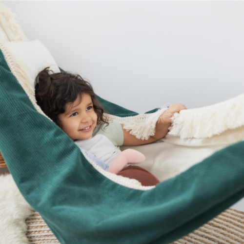 Bawełniany Hamak Dziecięcy Zielony - Szmaragdowa Oaza