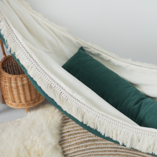 Bawełniany Hamak Dziecięcy na taras - Szmaragdowa Oaza