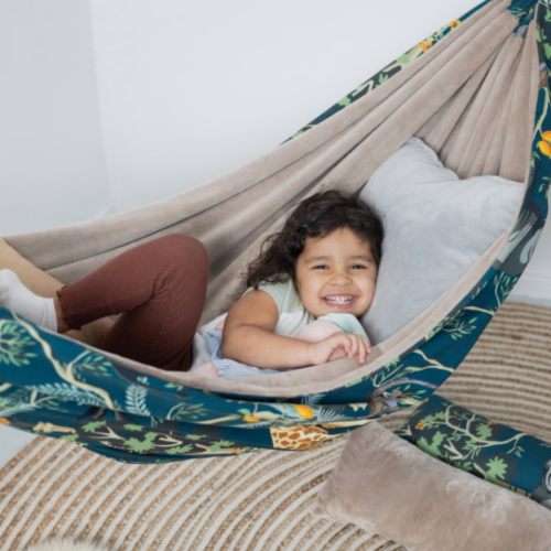 Bawełniany Hamak Dziecięcy Zwierzątka - Dżunglowa Drzemka