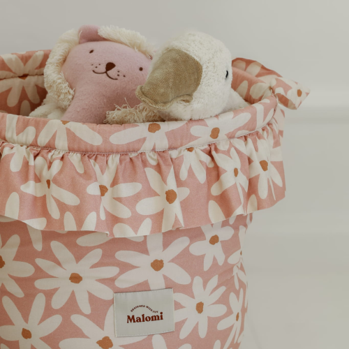 Bawełniany kosz na zabawki w Stokrotki