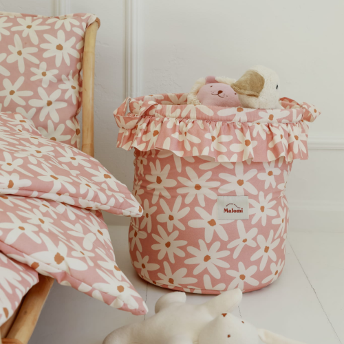 Bawełniany kosz na zabawki w Stokrotki