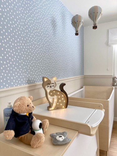 Drewniana Lampka nocna do pokoju dziecięcego Kotek