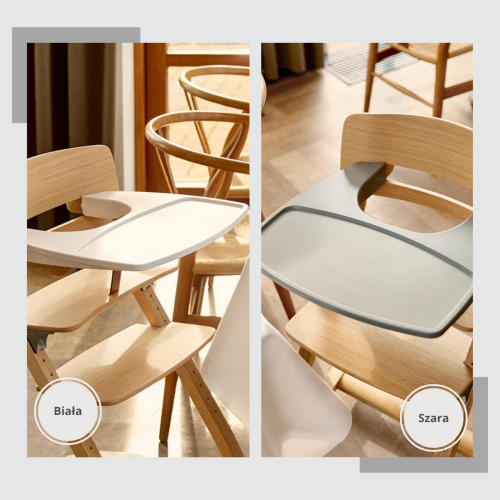 Taca do krzesełka Leander Louie™ – biała, szara