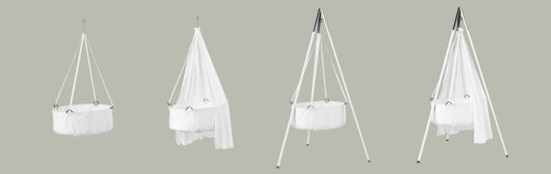 Kołyska zawieszana Leander Classic™ – biała, na sufit lub statyw, organiczna bawełna