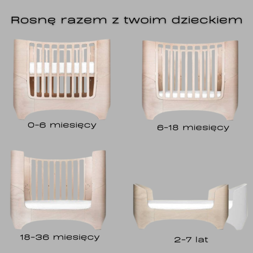 widok jak łóżeczko rośnie z dzieckiem