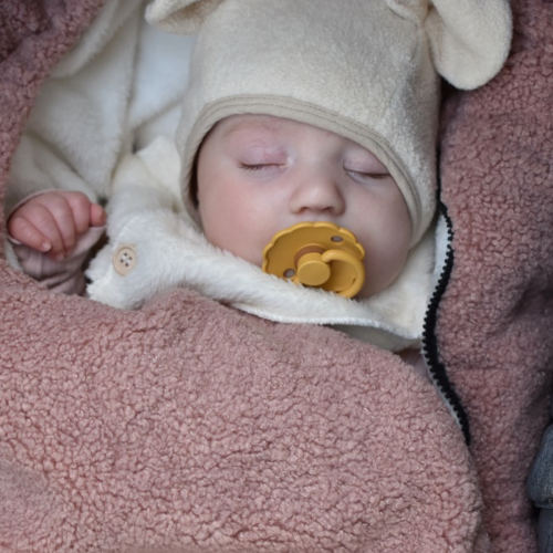 Zimowy śpiworek niemowlęcy do wózka Alpaka dla dzieci od 0 do 12 miesięcy – Dusty Pink