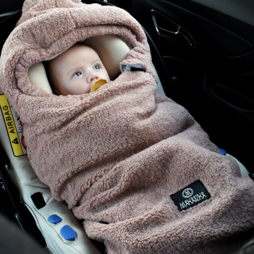 Zimowy śpiworek niemowlęcy do wózka Alpaka dla dzieci od 0 do 12 miesięcy – Dusty Pink