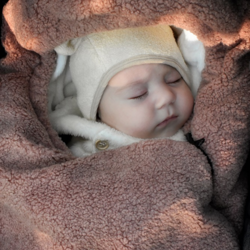 Zimowy śpiworek niemowlęcy do wózka Alpaka dla dzieci od 0 do 12 miesięcy – Dusty Pink