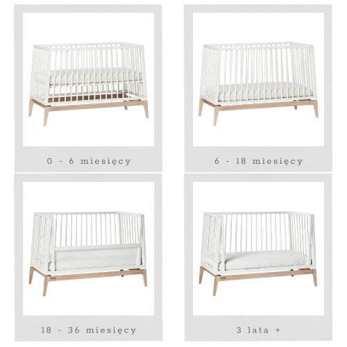 Skandynawskie łóżeczko niemowlęce 120x60 cm Leander Luna