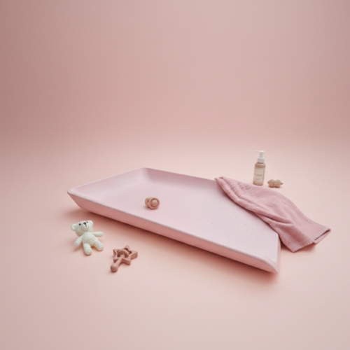 Przewijak piankowy dla niemowląt różowy Small All – łatwy w czyszczeniu, Made in Poland